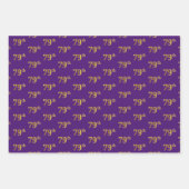 Fancy Groen, Grijs, Paarse, Faux Gold 79e Evenemen Inpakpapier Vel (Voorkant 3)