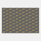 Fancy Groen, Grijs, Paarse, Faux Gold 80ste Evenem Inpakpapier Vel (Voorkant 2)