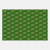 Fancy Groen, Grijs, Paarse, Faux Gold 80ste Evenem Inpakpapier Vel (Voorkant)