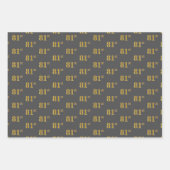 Fancy Groen, Grijs, Paarse, Faux Gold 81e Event # Inpakpapier Vel (Voorkant 2)