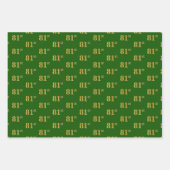 Fancy Groen, Grijs, Paarse, Faux Gold 81e Event # Inpakpapier Vel (Voorkant)