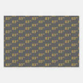 Fancy Groen, Grijs, Paarse, Faux Gold 83e Event # Inpakpapier Vel (Voorkant 2)