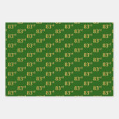 Fancy Groen, Grijs, Paarse, Faux Gold 83e Event # Inpakpapier Vel (Voorkant)