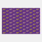 Fancy Groen, Grijs, Paarse, Faux Gold 88ste Evenem Inpakpapier Vel (Voorkant 3)