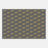 Fancy Groen, Grijs, Paarse, Faux Gold 88ste Evenem Inpakpapier Vel (Voorkant 2)