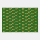 Fancy Groen, Grijs, Paarse, Faux Gold 88ste Evenem Inpakpapier Vel (Voorkant)