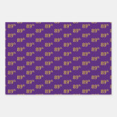Fancy Groen, Grijs, Paarse, Faux Gold 89e Evenemen Inpakpapier Vel (Voorkant 3)