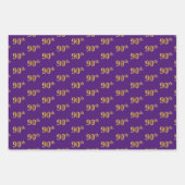 Fancy Groen, Grijs, Paarse, Faux Gold 90ste Evenem Inpakpapier Vel (Voorkant 3)