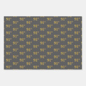 Fancy Groen, Grijs, Paarse, Faux Gold 91e Event # Inpakpapier Vel (Voorkant 2)