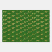 Fancy Groen, Grijs, Paarse, Faux Gold 92e Event # Inpakpapier Vel (Voorkant)