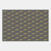 Fancy Groen, Grijs, Paarse, Faux Gold 93e Event # Inpakpapier Vel (Voorkant 2)