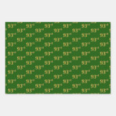 Fancy Groen, Grijs, Paarse, Faux Gold 93e Event # Inpakpapier Vel (Voorkant)