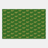 Fancy Groen, Grijs, Paarse, Faux Gold 94e Evenemen Inpakpapier Vel (Voorkant)