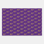 Fancy Groen, Grijs, Paarse, Faux Gold 95e Evenemen Inpakpapier Vel (Voorkant 3)