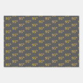 Fancy Groen, Grijs, Paarse, Faux Gold 95e Evenemen Inpakpapier Vel (Voorkant 2)