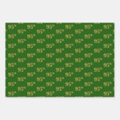 Fancy Groen, Grijs, Paarse, Faux Gold 95e Evenemen Inpakpapier Vel (Voorkant)