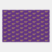 Fancy Groen, Grijs, Paarse, Faux Gold 98ste Evenem Inpakpapier Vel (Voorkant 3)