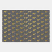 Fancy Groen, Grijs, Paarse, Faux Gold 98ste Evenem Inpakpapier Vel (Voorkant 2)