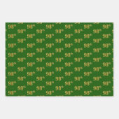 Fancy Groen, Grijs, Paarse, Faux Gold 98ste Evenem Inpakpapier Vel (Voorkant)