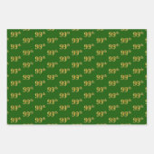 Fancy Groen, Grijs, Paarse, Faux Gold 99e Evenemen Inpakpapier Vel (Voorkant)