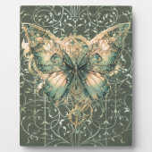 Fancy Groen Steampunk Vlinder Tafelblad Fotoplaat (Voorkant)