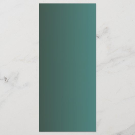 Fancy Groene en Gouden Bloemen Wedding Menu Kaart (Achterkant)