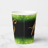 Fancy groene Glitter Sweet 16 Zestien Papierbeker Papieren Bekers (Rechts)