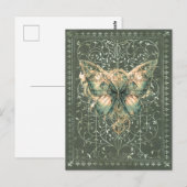 Fancy Groene Steampunk Vlinder Briefkaart (Voorkant / Achterkant)