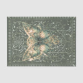 Fancy Groene Steampunk Vlinder Tissuepapier (Voorkant)