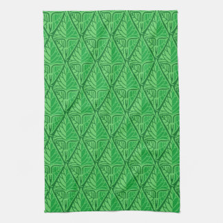 Fancy groene tropische bladeren theedoek