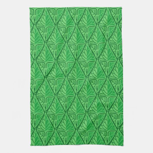 Fancy groene tropische bladeren theedoek (Verticaal)
