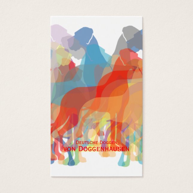 Fancy Grote Denen Visitekaartjes (Voorkant)