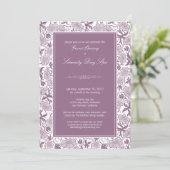 Fancy Grote Openingsuitnodiging Floral (lavender) Kaart (Staand voorkant)