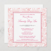 Fancy Grote Openingsuitnodiging Floral (roze) Kaart (Voorkant / Achterkant)