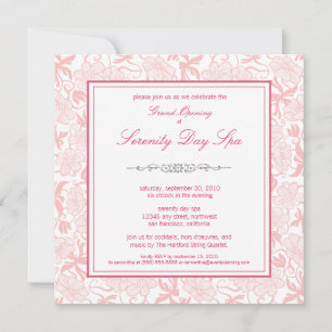 Fancy Grote Openingsuitnodiging Floral (roze) Kaart