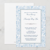 Fancy Grote Openingsuitnodiging van Floral (sky) Kaart (Voorkant / Achterkant)