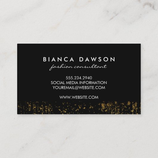 Fancy Grunge van het Manuscript van Monogram Gold Visitekaartje (Achterkant)