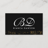 Fancy Grunge van het Manuscript van Monogram Gold Visitekaartje (Voorkant)