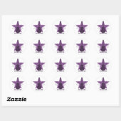 Fancy Guitar Star-Stickers, Paars Ronde Sticker (Vel)