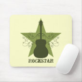 Fancy Guitar Star Swirls Mousepad, groen Muismat (Met muis)