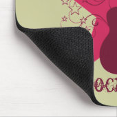 Fancy Guitar Star Swirls Mousepad, Magenta Muismat (Hoek)