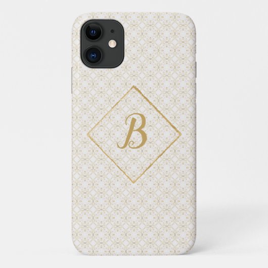 Fancy Gulden en Wit gepersonaliseerd Case-Mate iPhone Case (Achterkant)