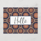Fancy Hallo bloem- en stervormpatroon Briefkaart (Voorkant)