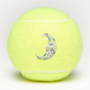 Fancy Halve Maan Abstract Kleurrijke Vormen Gezich Tennisballen