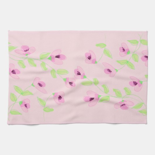 Fancy handdoek in een bloemige roze print (Horizontaal)