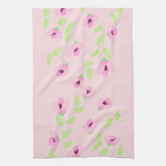 Fancy handdoek in een bloemige roze print (Verticaal)