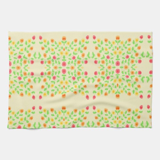 Fancy handdoek met botergeel (Horizontaal)