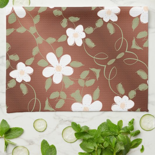 Fancy handdoek met een elegant bloemenontwerp (Gevouwen)