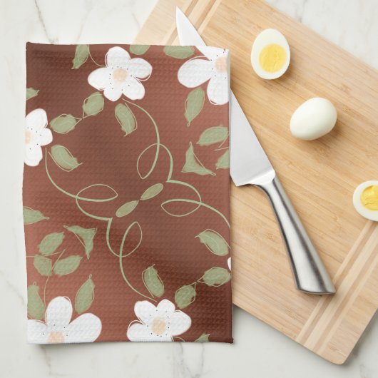 Fancy handdoek met een elegant bloemenontwerp (Quarter Fold)