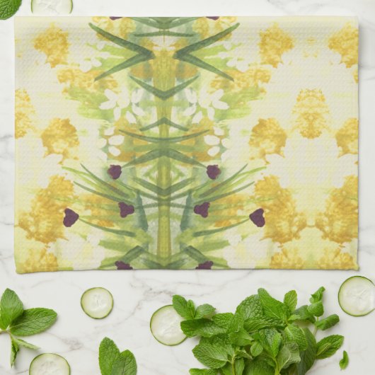 Fancy handdoek met groen en geel (Gevouwen)